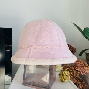Land’s End Blush Vegan Suede Sheep Skin Collapsible Bucket Hat